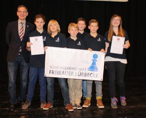 Zwei Auszeichnungen für die Freibauern bei der Sportlerehrung der Stadt Lübbecke 2013.