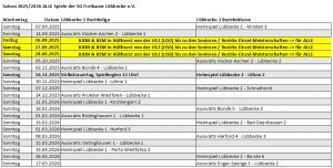 Saison 2025/2026 => Alle Spieltermine